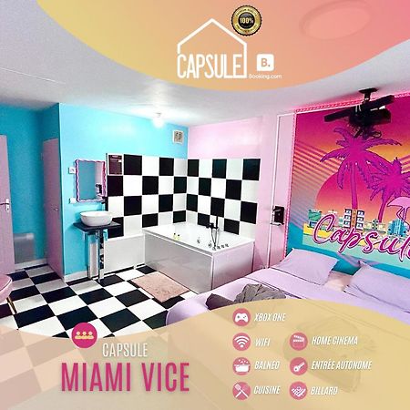 Capsule Miami Vice - Jacuzzi - Billard - Ecran Cinema & Netflix - Ping-Pong - Nintendo & Jeux- Lievin Εξωτερικό φωτογραφία